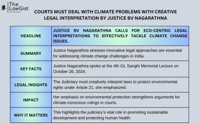 COURTS MUST DEAL WITH CLIMATE PROBLEMS WITH CREATIVE LEGAL INTERPRETATION BY JUSTICE BV NAGARATHNA