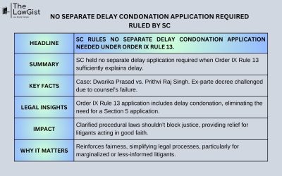 NO SEPARATE DELAY CONDONATION APPLICATION REQUIRED RULED BY SC
