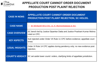 APPELLATE COURT CANNOT ORDER DOCUMENT PRODUCTION POST PLAINT REJECTION