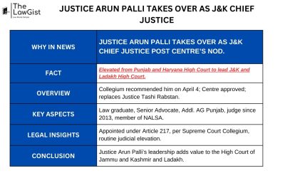 JUSTICE ARUN PALLI TAKES OVER AS J&K CHIEF JUSTICE