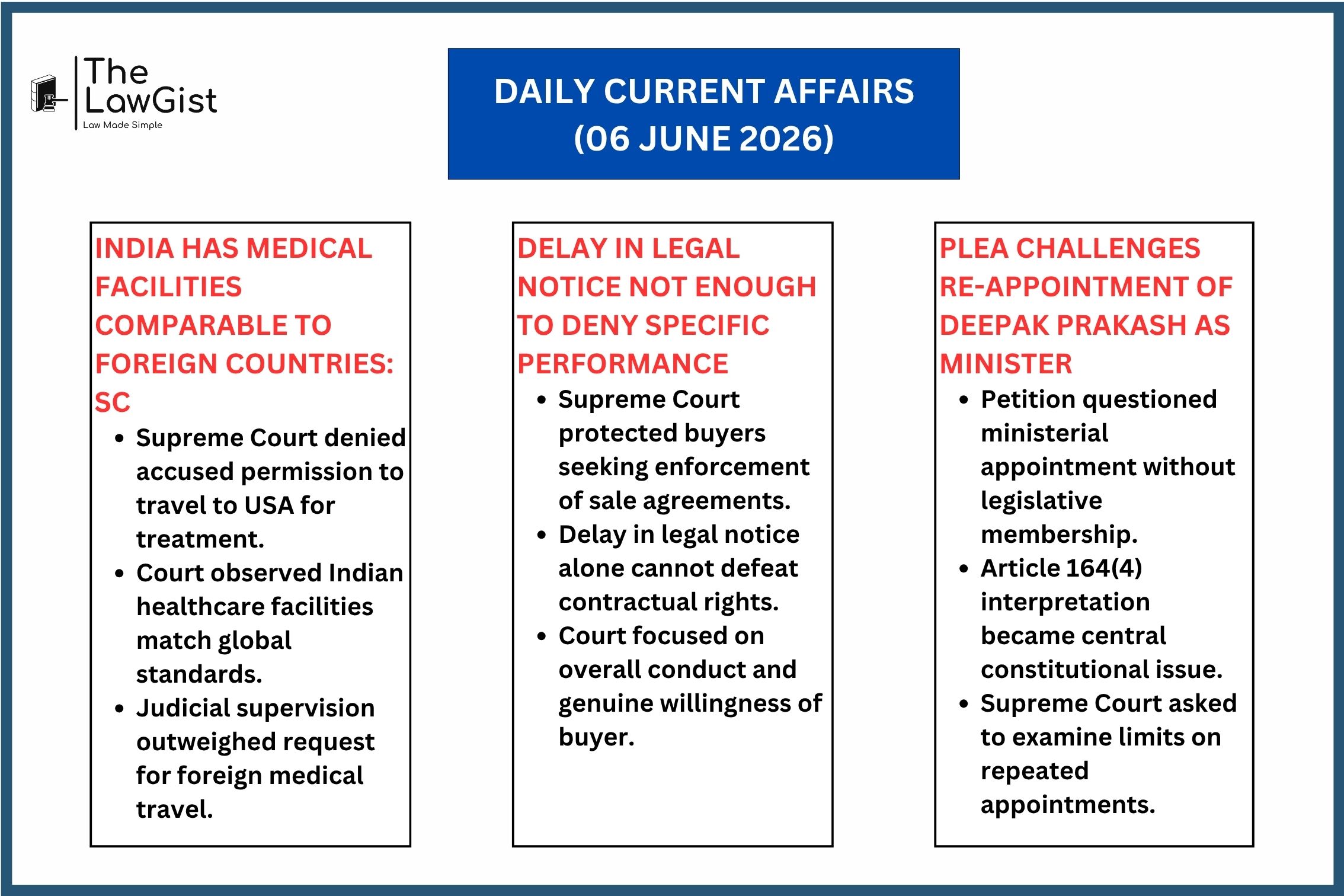 Supreme Court rulings on prison reforms, arbitration concerns, and Assam deportation proceedings.